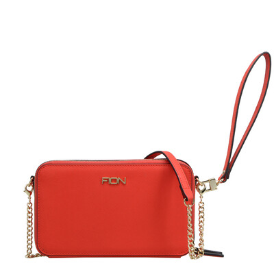 

FION zipper crossbody bag ladies leather clutch bag FCAWPBA027PIKPIK01 pink