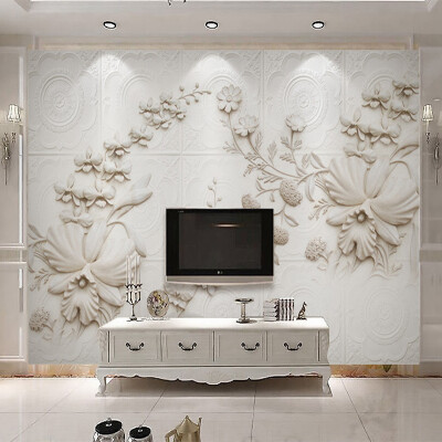 

European Style 3D Stereo Relief Flowers Photo Wallpaper Modern Simple Hotel Lobby Living Room TV Backdrop Wall Murals Home Decor