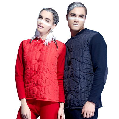 

Antarctic thermal underwear men&women feather silk cotton cardigan gold cashmere warm mothers installed large size plus cashmere thick youth in the elderly thermal underwear suit NY9211 female red XXL
