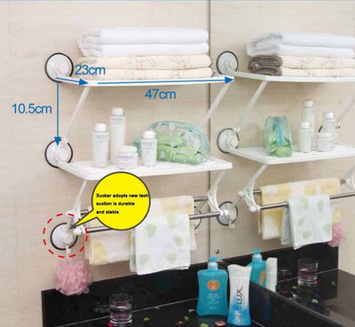 

NicerDicer The bathroom accessories multi-functional commodity shelf space Double Stainless steel towel shelf rack Free shipping