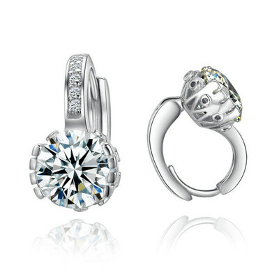 

yoursfs ® 18k белый позолоченные искусственной Diamond клип на серьги использовать австрийский кристалл модные украшения