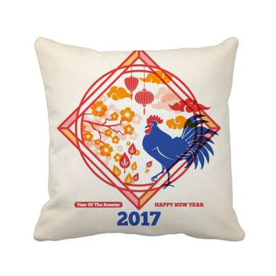 

Happy New Year Chinese 2017 Square Throw Pillow Insert Cushion Cover Home Sofa Decor Gift