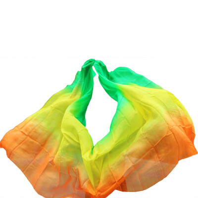 

Silk Belly Dance Veil Shawl Scarf Belly Dance Practice Performance Silk Veils 250270114 cm Green YellowOrange