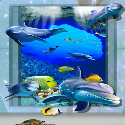 

Free shipping custom living room bathroom home decoration 3D Underwater World Background Wall wallpaper floor roll 250cmx200cm