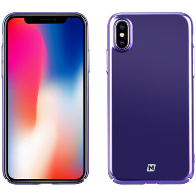 

MOMAX Apple X Mobile Shell iPhoneX Phone Case Cover Phone Stand Vacuum Plating Protective Case Set 58 Inch Purple