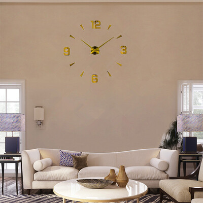 

Wall ClockModern Frameless DIY Wall Clock Large 3D Wall Watch Non Ticking for Living Room Bedroom Kitchen