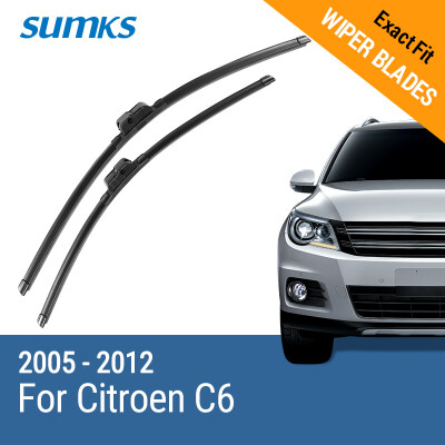 

SUMKS Wiper Blades for Citroen C6 28"&28" Fit Side Pin Arms 2005 2006 2007 2008 2009 2010 2011 2012