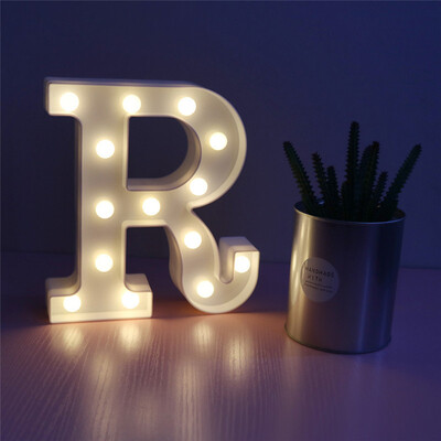

WH 26 Буквы Белый светодиодный ночник Marquee Sign Alphabet Lamp на день рождения Свадебная вечеринка Спальня Стена Висячие украше