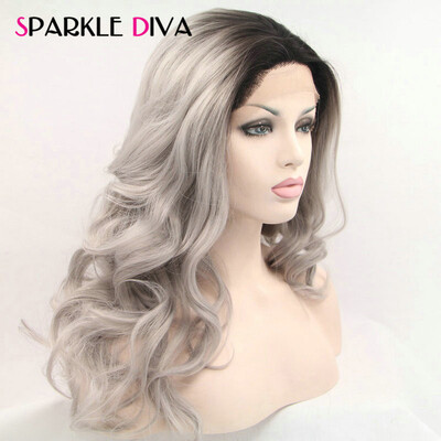 

Sparkle Diva Ombre Бразильские 1B / Серые волосы для тела Body Wave для волос