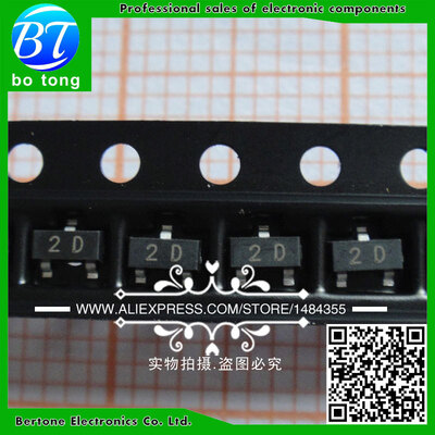 

500PCS/LOT SMD transistor MMBTA92 2D 0.2A/300V PNP SOT23