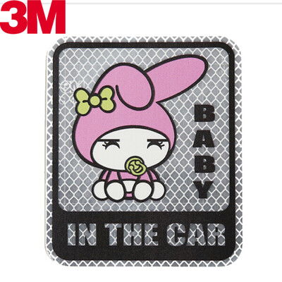 

3M reflective stickers babyincar safety warning scratches stickers car stickers 10112cm fluorescent yellow green