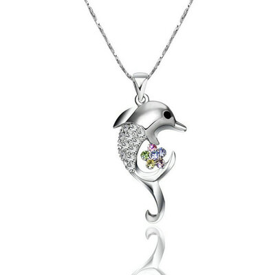 

Yoursfs® 18K White Gold Plated Crystal Dophlin Pandents Заявление ожерелья Используйте австрийские ювелирные украшения из кристалла