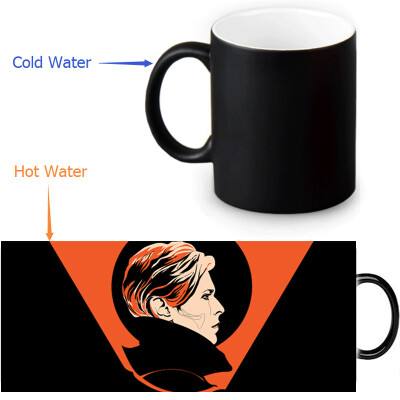 

David Bowie 350ml12oz Heat Reveal Mug Color Change Coffee Cup Sensitive Morphing Mugs Magic Mug Milk Tea Cups