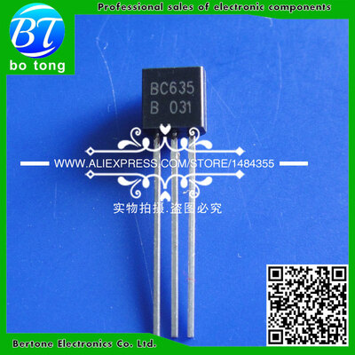 

Free Shipping 1000PCS BC635 BC635B TRANSISTOR NPN 45V 1A TO-92