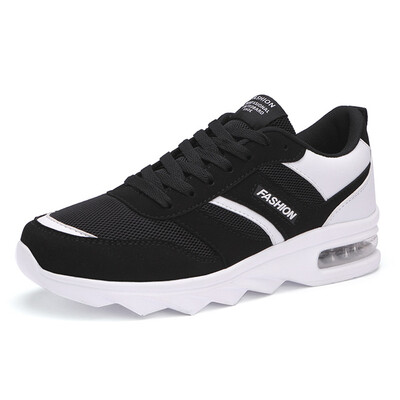 

2018 Black White Sneakers for Men Cushioning Running Shoes Breathable Air Mesh Sports Man Sneaker Comfortable Walking Shoe