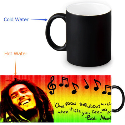 

Bob Marley Reggae Music 350ml/12oz Heat Reveal Mug Color Change Coffee Cup Sensitive Morphing Mugs Magic Mug Milk Tea Cups