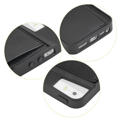 

Wallet Flip PU Leather Case Cover Skin Protector For Apple iPhone 5 5S