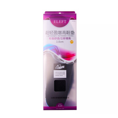 

ELEFT Lightweight Elevated Insoles Invisible Cushions Full Pad Men And Women Black 1Cm