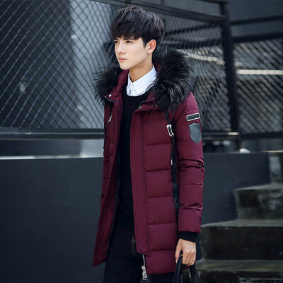 

DORN GEN) new men 's winter 2017 long slim fit padded joker down jacket warm casual fashion personality classic coat