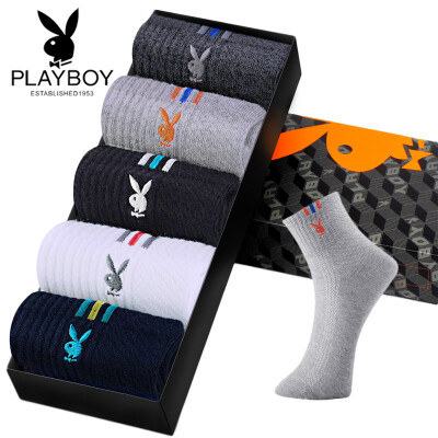 

Playboy sports men&39s socks cotton sweat thick socks men 2890-5 dual-color mixing