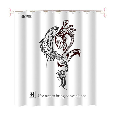 

Bao Youni bathroom curtain thick waterproof mildew shower curtain curtain with shower curtain ring shower curtain without shower curtain rod Leo DQ9086-18