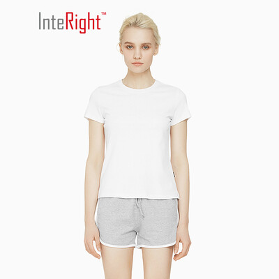 

INTERIGHT Short Sleeve Womens Water Soft Cotton Round Neck Short Sleeve T-Shirt Light Blue M
