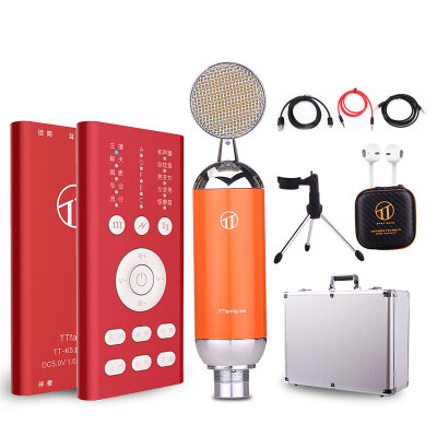 

Package EditionTTFAMILY TT-K5-4 mobile phone sound card microphone suit shouting Mai Kung-Mai quick hand pepper speaker sound card Andrews Apple titanium silver gray black