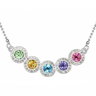 

Fashion Necklace Pendants For Women Jewelry Crystal from Austrian Elements White Gold Plated 10839