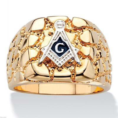 

Hot Selling Personality Fashion 18k gold Plated Masonic Memorial religious Party ring Size8 9 10 11 12 13 14 15