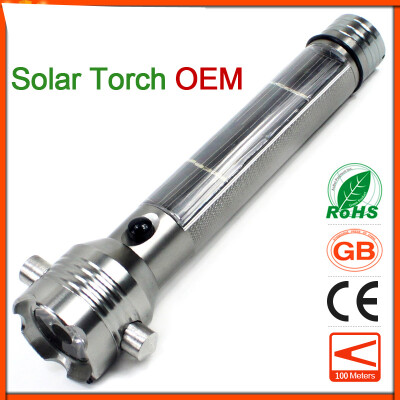 

Solar LED Flashlight Car Charger Safety hammer Emergency Super Bright 18650 Rechargeable High Power Life-Saving Torch