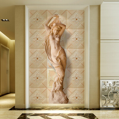 

Custom Mural Wallpaper 3D Stereoscopic European Flower Pattern Body Art Mural Living Room Bedroom Entrance Hallway Wallpaper