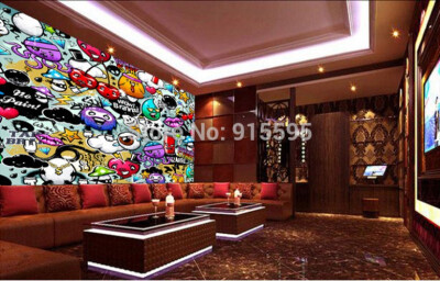 

Custom Mural Wallpaper 3D Colorful Graffiti Retro Modern Style Mural Children's Room Living Room KTV Bedroom Backdrop Wallpaper