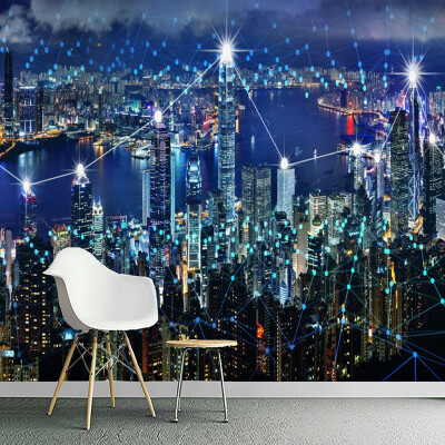 

Photo Wallpaper HD 3D Stereo Hong Kong Night Landscape Background Wall Mural Living Room Dining Room Decor Wallpaper Papel Mural