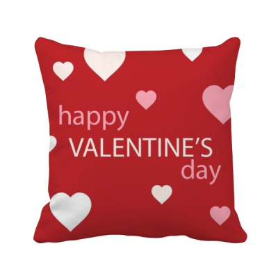 

Red Pink White Hearts Valentines Day Square Throw Pillow Insert Cushion Cover Home Sofa Decor Gift