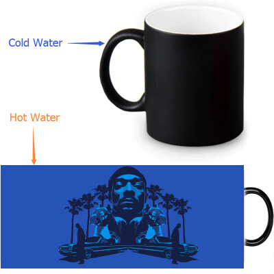 

Snoop Doggy 350мл / 12 унций Heat Reveal Mug Color Change Чашка кофе Чувствительные морфинг-кружки Волшебная чашка для чайных чашек