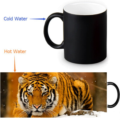 

Tiger 350ml/12oz Heat Reveal Mug Color Change Coffee Cup Sensitive Morphing Mugs Magic Mug Milk Tea Cups