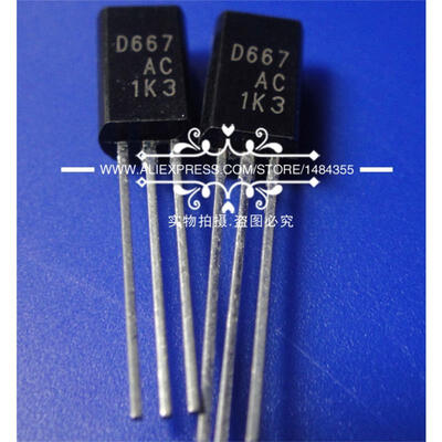 

Free shipping! 100PCS/Lot 2SD667 D667 NPN transistor 1A 120V TO-92L Special sales