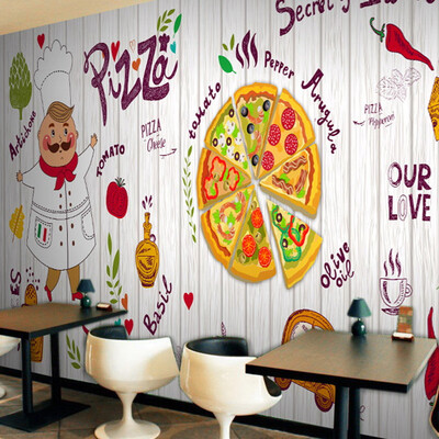 

Custom 3d mural Западный стиль пиццы обои пицца торт гамбургер пекарня обои случайный кофе ресторан росписи обои