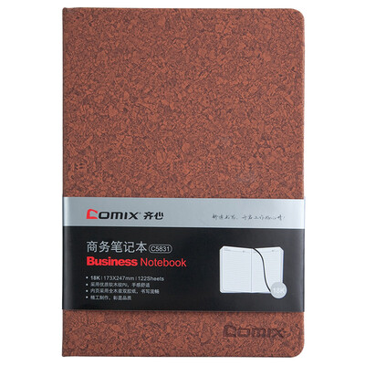 

Coix Comix 122 18K notebook soft wood grain leather office notebook Notepad C5831 coffee