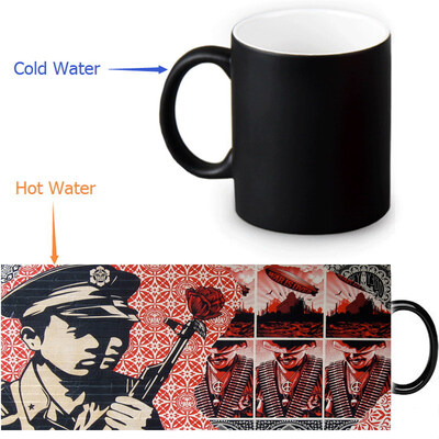 

Shepard Fairey Graffiti 350ml/12oz Heat Reveal Mug Color Change Coffee Cup Sensitive Morphing Mugs Magic Mug Milk Tea Cups