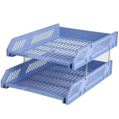 

Comix B2059 solid two-tier file disk file holder file box file shelf light blue office stationery