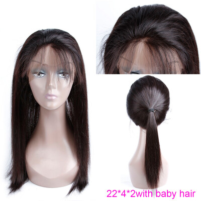 

Brazilian Straight Hair 2bundles with 360 Lace Closure 22x4x2 Lace Frontal Closure with Brazilian Virgin Human Hair Extension