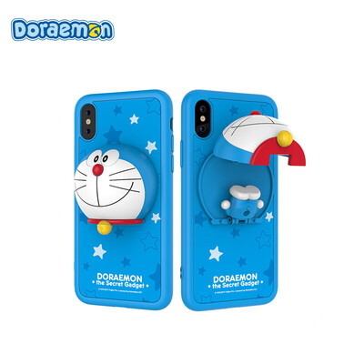 

Rock (ROCK) Apple X Mobile Shell Doraemon iPhoneX Куртка с капюшоном с капюшоном 10 подставка в мультфильме 5.8-дюймовый синий