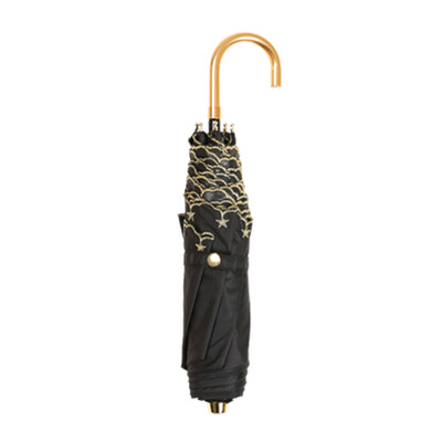 

NetEase strict selection of color tape embroidery folding umbrella ladies lightweight portable reinforcement UV coating treatment windproof sunscreen sun umbrella umbrella black