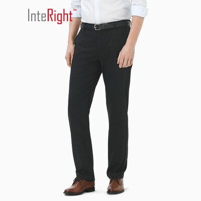 

INTERIGHT anti-wrinkle quick-drying mens business casual trousers gray black 34 yards