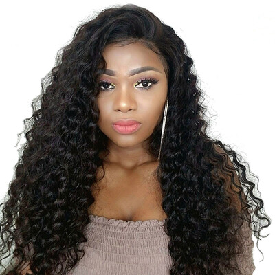 

LADYSTAR Loose Curly Lace Front человеческие волосы Парики 165g Швейцарский кружевной части ручной работы 18inch