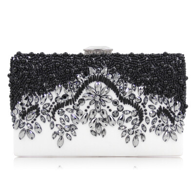 

Milisente Women Black Clutch Wedding Bag Female Vintage Clutches Ladies Beaded Pearl Evening Bags Party Purses