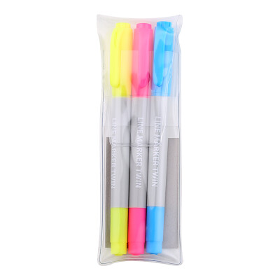 

TANOSEE Japan imported office students straight liquid fluorescent pen marker powder yellow blue 3 sticks TS-LMSL-3P