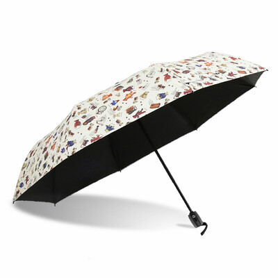 

Cmon Teddy bear umbrella black plastic automatic umbrella sun umbrella sun umbrella small black umbrella folding umbrella umbrella sun umbrella female anti-UV automatic umbrella