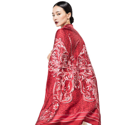 

Silk Shawl Scarf 100 authentic Brand New Gift Box Butterfly Print Women Auth Rare Big Square 108 108CM
